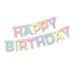Papírová girlanda "Happy Birthday", 1,8 m, 1 ks.