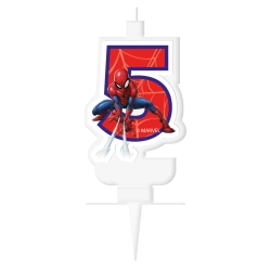 Narozeninová svíčka Spiderman „5“, 1 ks.