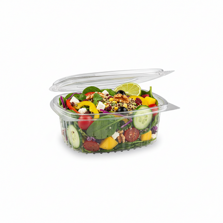 rPET nádoba s víčkem 375 ml, 14,5 x 11,5 x 5 cm, 50 ks