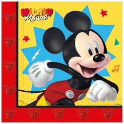 Dvouvrstvé ubrousky „Mickey Mouse“, 33 × 33 cm, 20 ks
