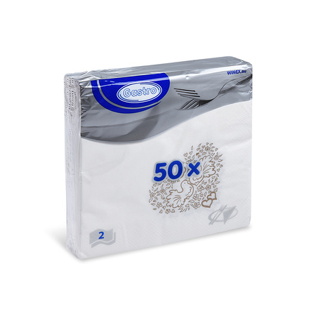 2vrstvé ubrousky Svatba 1/4 33 × 33 cm, 50 ks.