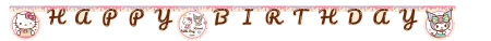 Papírový narozeninový banner Hello Kitty & Kuromi, 2 m 1 ks