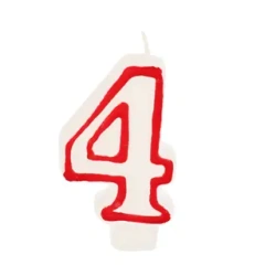 Narozeninová svíčka bílá číslice „4“, 1 ks.
