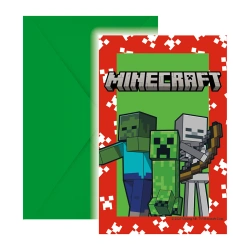 Pozvánky s obálkou Minecraft, 6 ks.