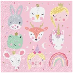 3vrstvé ubrousky "Magical Friends", 1/4, 33 x 33 cm, 20 ks