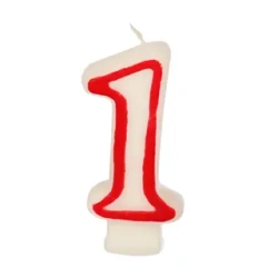 Narozeninová svíčka bílá číslice „1“, 1 ks.