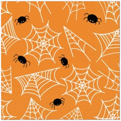 Třívrstvé ubrousky "Spider's Web / Halloween", 1/4, 33 x 33 cm 20 ks.