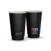 Dvoustěnný papírový kelímek černý 450 ml, průměr 90 mm 25 ks