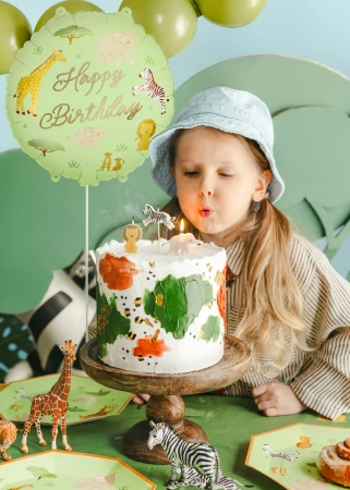 Fóliový balónek „Safari Happy Birthday“, 35 × 35 cm, 1 ks