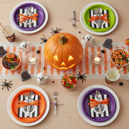 Třívrstvé ubrousky "Striped Pumpkin / Halloween", 1/4, 33 x 33 cm 20 ks.