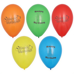 Balóny „Happy Birthday“ mix 22 cm, 10 ks
