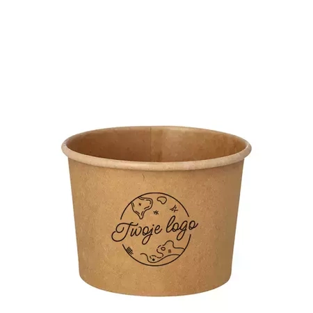 Papírový kelímek na polévku 350 ml 9,8 x 7 cm VLASTNÍ POTISK 2000 ks.  