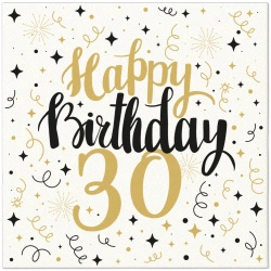 Ubrousky Premium Airlaid "Birthday 30" 40 cm x 40 cm, 50 ks