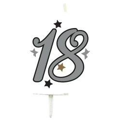 Narozeninová svíčka Milestone, "18", 1 ks.