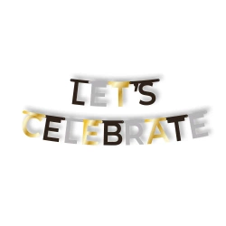Papírová girlanda "Let's Celebrate", délka 1,85 m, výška 13,8 cm, 1 ks