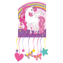 Papírová 3D piñata "Unicorn" 21x27 cm, 1 ks