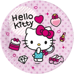 Papírové talíře „Hello Kitty“, 23 cm, 8 ks