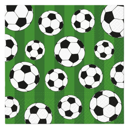 3vrstvé ubrousky "Soccer Ball", 1/4, 33 x 33 cm, 20 ks