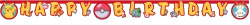 Papírový narozeninový banner „Pokemon“ 2 m, 1 ks