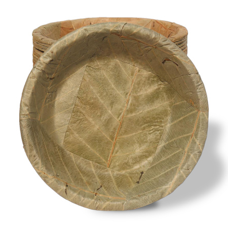Hluboký talíř z listů stromu Sal, Ø 19,5 cm, výška 3,25 cm, 500 ml, 20 ks