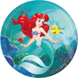 Papírové talíře „Ariel Malá mořská víla“, 23 cm, 8 ks