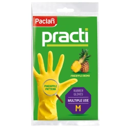 Rukavice gumové, vonné, ananas Paclan Practi „M“, 1 pár