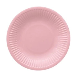 Kulatý papírový talíř "Světle růžový" průměr 18 cm 8 ks.