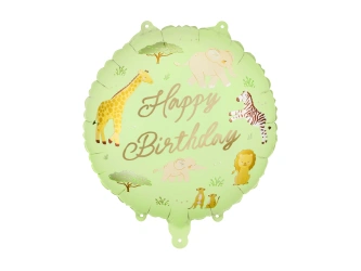 Fóliový balónek „Safari Happy Birthday“, 35 × 35 cm, 1 ks