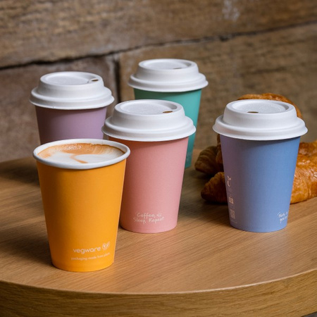 Vegware pastelové papírový kelímek 250 ml o průměru 80 mm 50 ks.