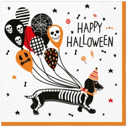 Třívrstvé ubrousky "Spooky Dachshund / Halloween", 1/4, 33 x 33 cm 20 ks.