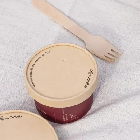Víčko z bambusového papíru „Feel Snug“ pro misky o průměru 90 mm, 50 ks