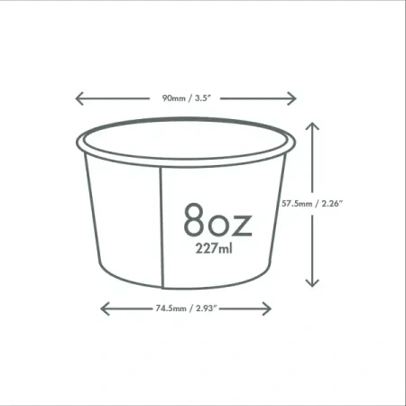 Miska z bambusového papíru „Feel Snug“, 250 ml, průměr 90 mm, 50 ks