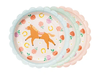 Papírové talíře „Kůň“, průměr 18 cm, 6 ks
