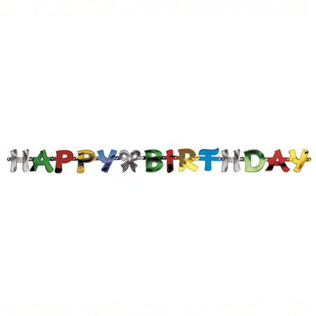 Papírová girlanda "Happy Birthday", 1,4 m, 1 ks.