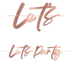 Růžový Narozeninový Banner "Let's Party", 1 Ks.