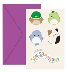 Pozvánky s obálkou Squishmallows, 6 ks.