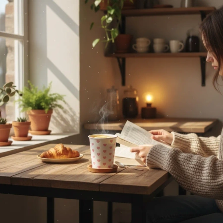 Papírový kelímek na disperzi "Hearts" 250 ml, ø 80 mm 50 ks.