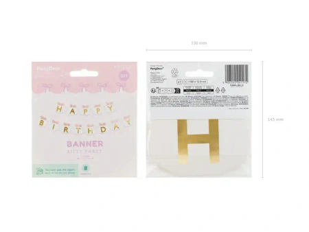 Papírový banner „Happy Birthday – Koťátka“, 2,8 m, 1 ks