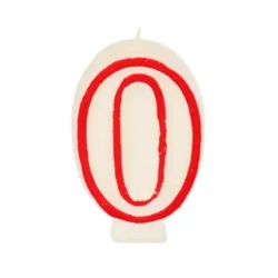 Narozeninová svíčka bílá číslice „0“, 1 ks.