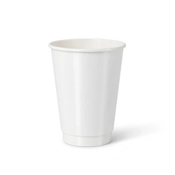 Papírový kelímek dvoustěnný bílý, lesklý, disperzní povlak 350 ml, průměr 90 mm, 25 ks