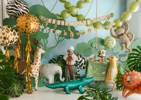 Fóliový balónek „Safari Happy Birthday“, 35 × 35 cm, 1 ks