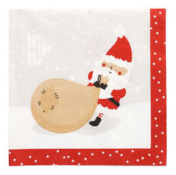 Třívrstvé ubrousky Santa Claus 1/4 40 x 40 cm 20 ks.