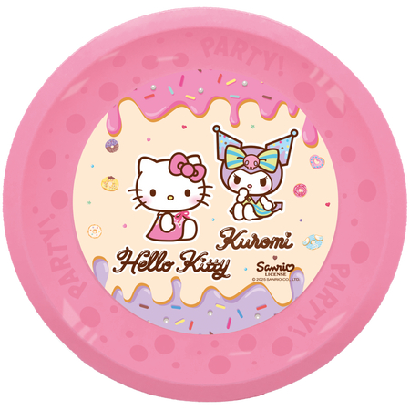 Opakovaně použitelné talíře Hello Kitty & Kuromi, 21 cm, 4 ks.