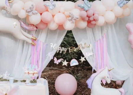 Papírový banner „Happy Birthday – Jednorožci“, 2,3 m, 1 ks