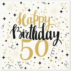 Ubrousky Premium Airlaid "Birthday 50" 40 cm x 40 cm, 50 ks