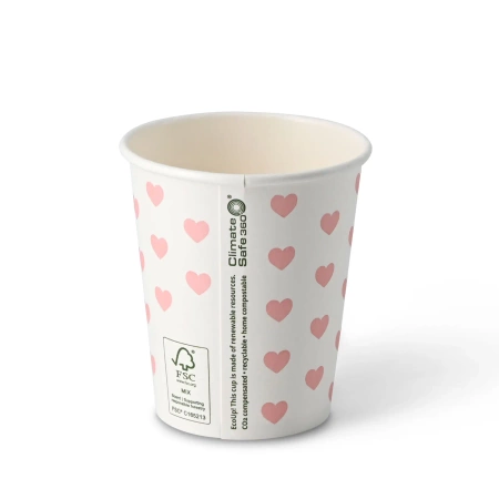 Papírový kelímek na disperzi "Hearts" 250 ml, ø 80 mm 50 ks.