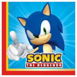 Dvouvrstvé ubrousky „Sonic SEGA“, 33 × 33 cm, 20 ks