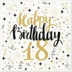 Ubrousky Premium Airlaid "Birthday 18" 40 cm x 40 cm, 50 ks