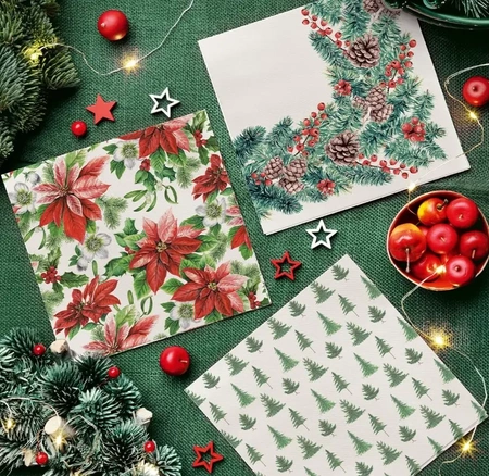 Ubrousky Premium Airlaid, "Conifer Forest", 1/4, 40 x 40 cm 50 ks.
