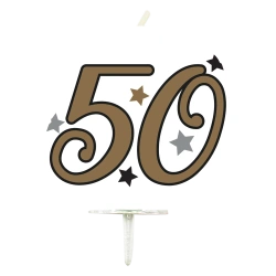 Narozeninová svíčka Milestone, "50", 1 ks.